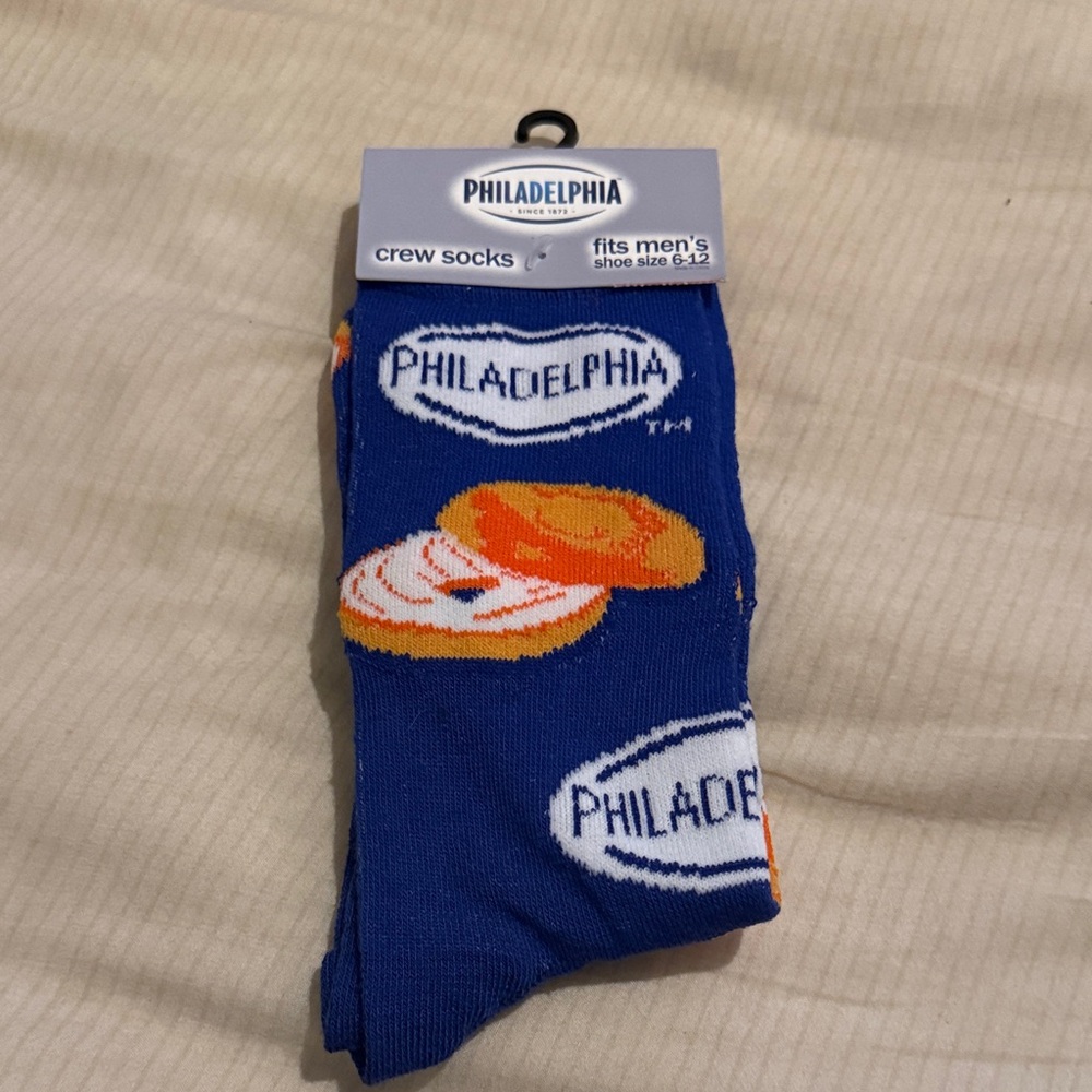 Philadelphia cream cheese Blue Crew Socks for Men